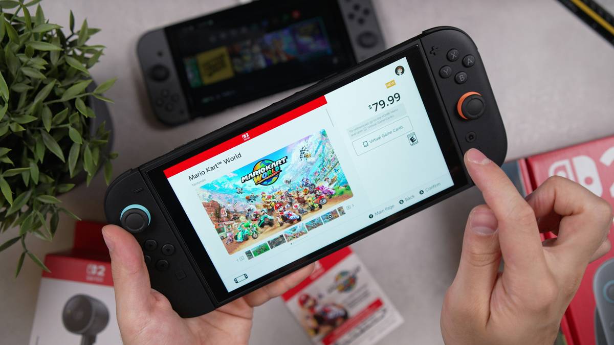 Game Boy Nintendo Switch controller connected to dock for retro gaming